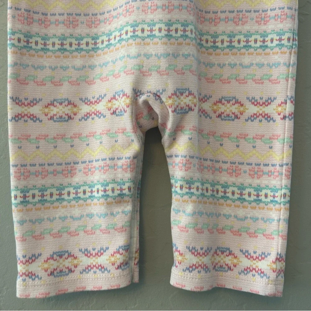 Ralph Lauren light pink fair isle print ruffled coverall size 6 months